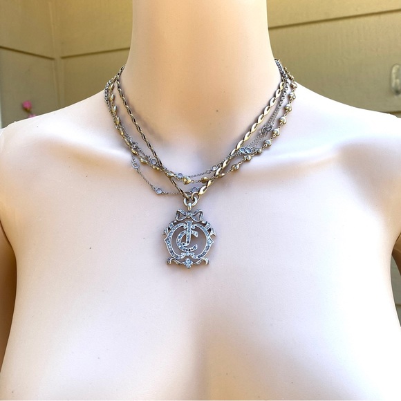 Vintage Juicy Couture 3 strings Chains necklace with Pendant - Picture 7 of 17